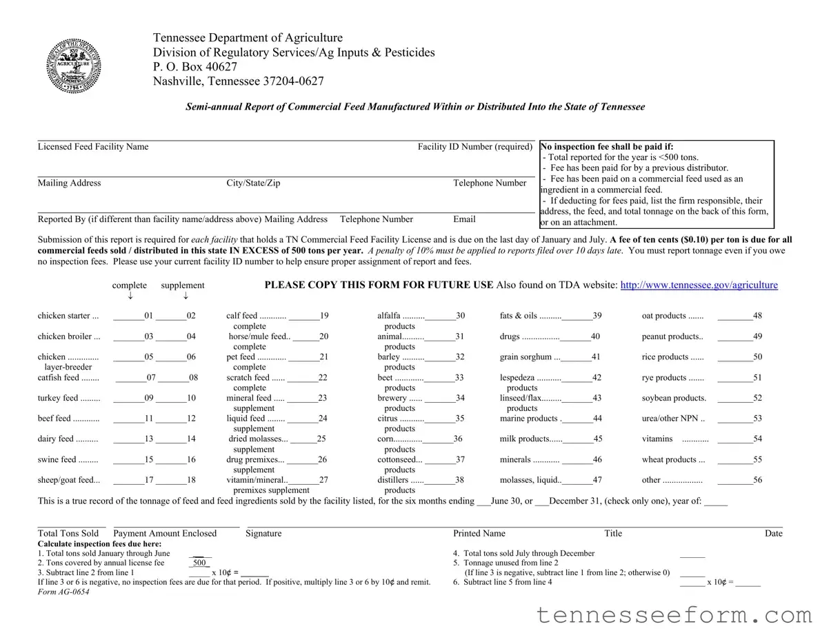 Get Ag 0654 Tennessee Template in PDF