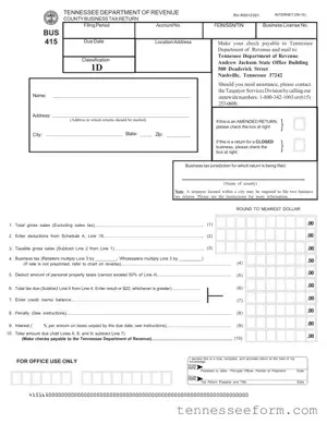 Get Tennessee Bus 415 Template in PDF