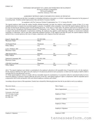 Get Tennessee C 42 Template in PDF