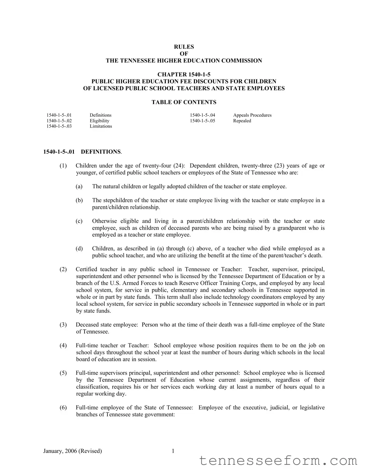 Get Tennessee Higher Education Discount Template in PDF