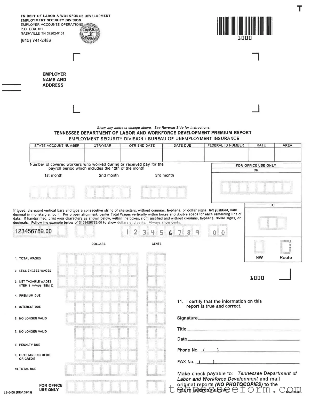 Get Tennessee Lb 0456 Template in PDF